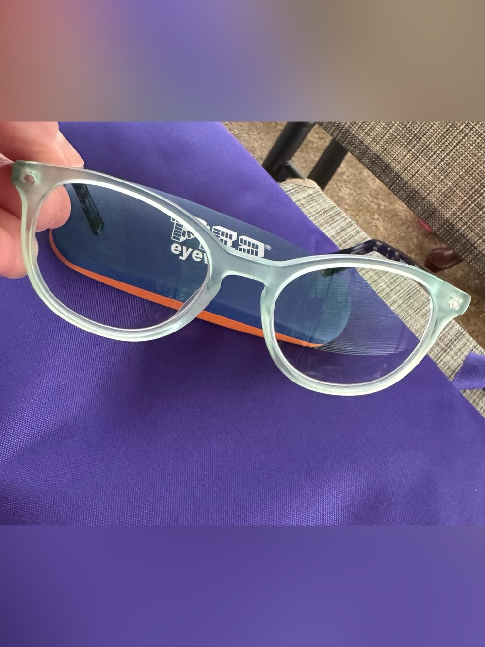 PEZ Eyewear P12021 Kids Eyeglasses Frame Only 46-17-125 Girls Matte Green & Case